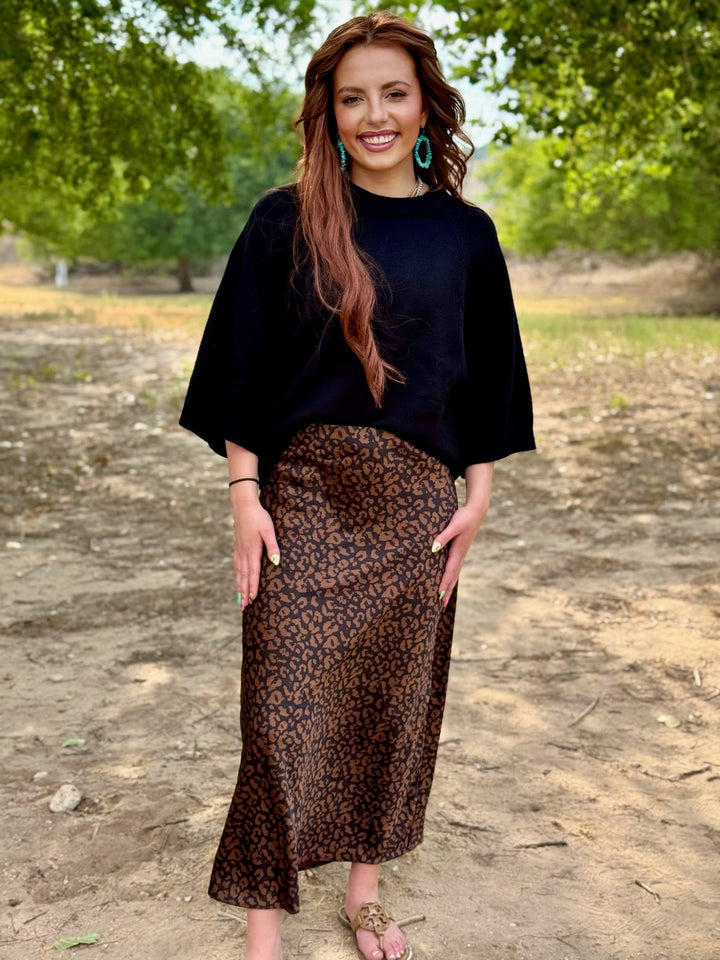 Leopard Print A-Line Skirt