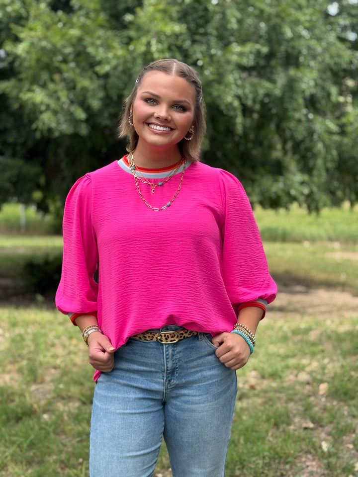 LouAnn Peasant Sleeve Top