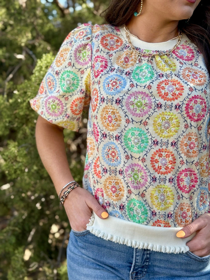 Maggie Embroidered Floral Top