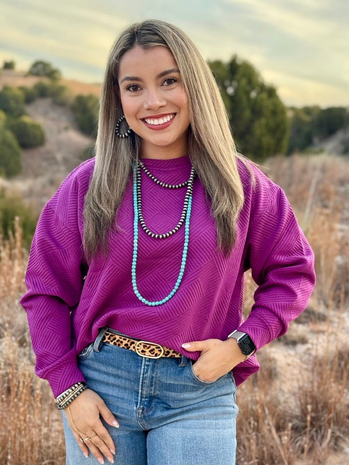 Penny Plum Textured Top