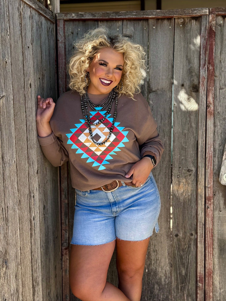 Ryanne's Fall Aztec Sweatshirt by Texas True Threads