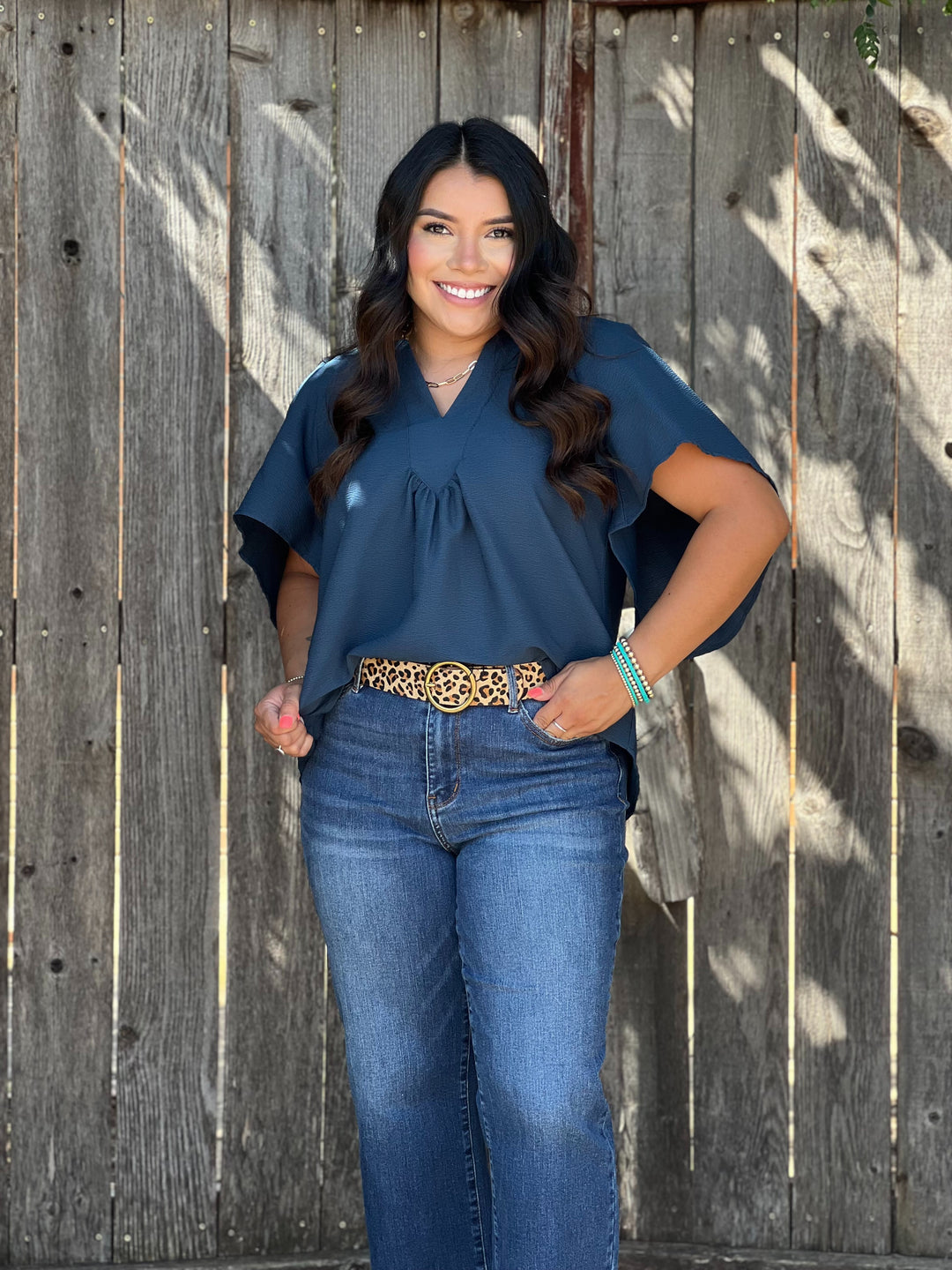 Tinlee Dark Teal Blouse