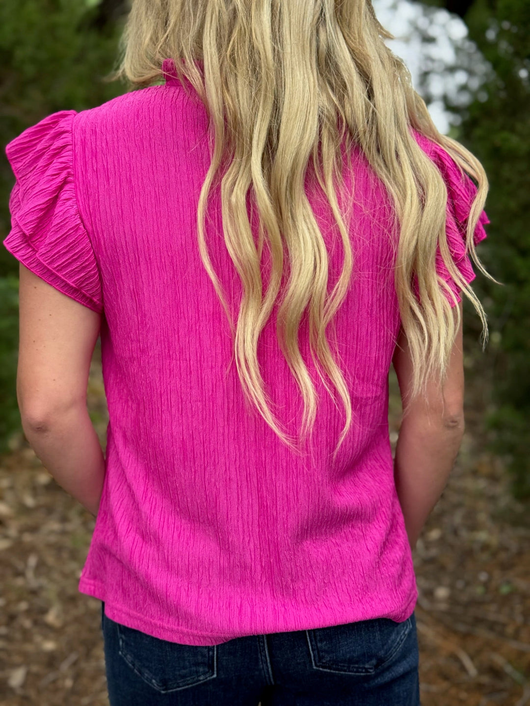 Kassi Pink Crinkle Top
