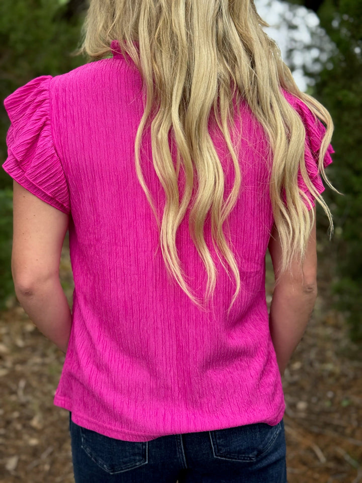 Kassi Pink Crinkle Top