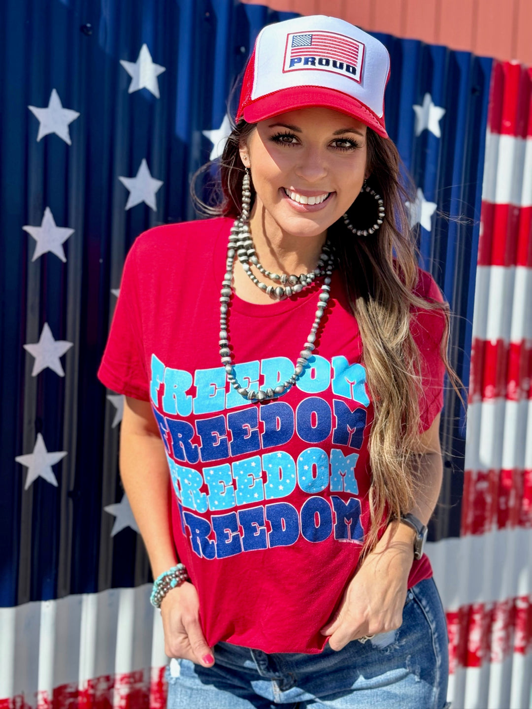 Freedom Repeat Graphic Tee by Texas True Threads