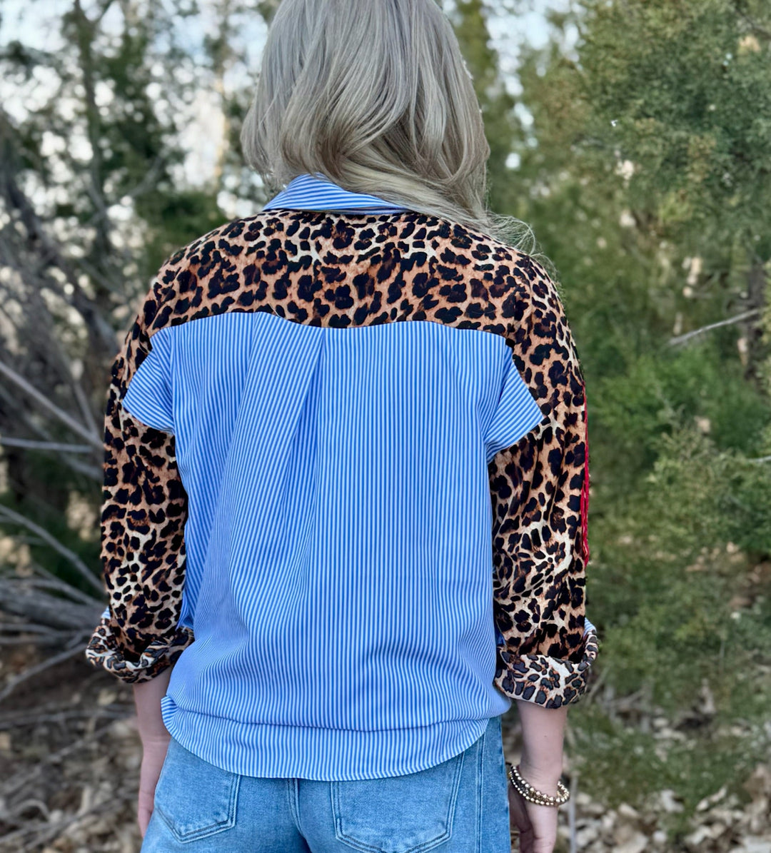Lynn Leopard Sleeve Top