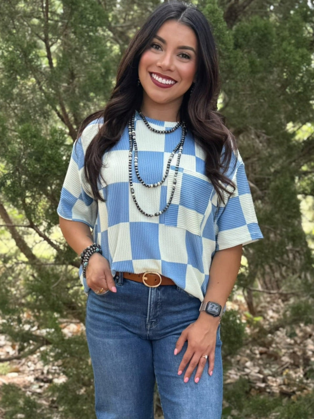 Check Yes Short Sleeve Top