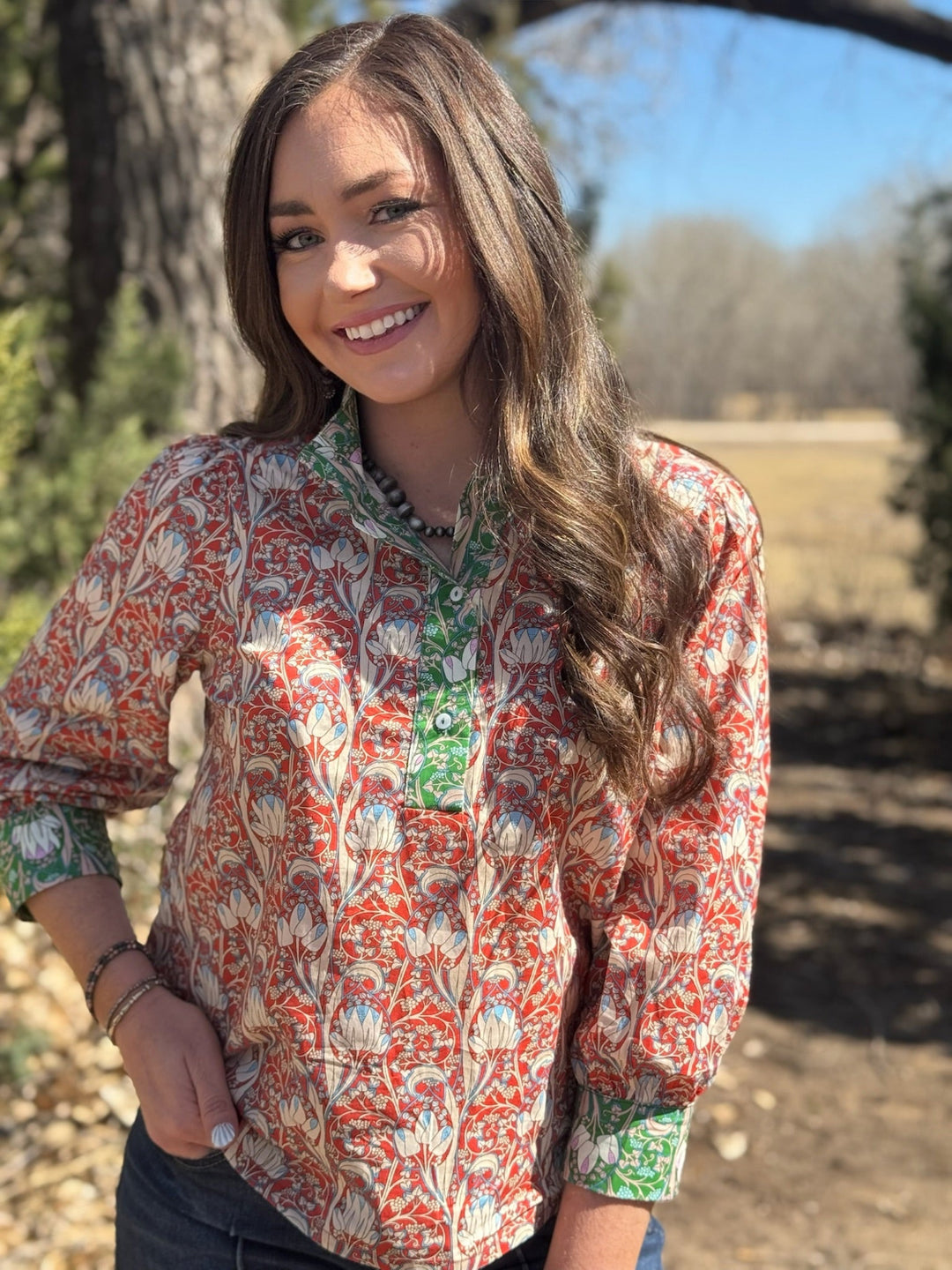 Orange Blossom Floral Blouse