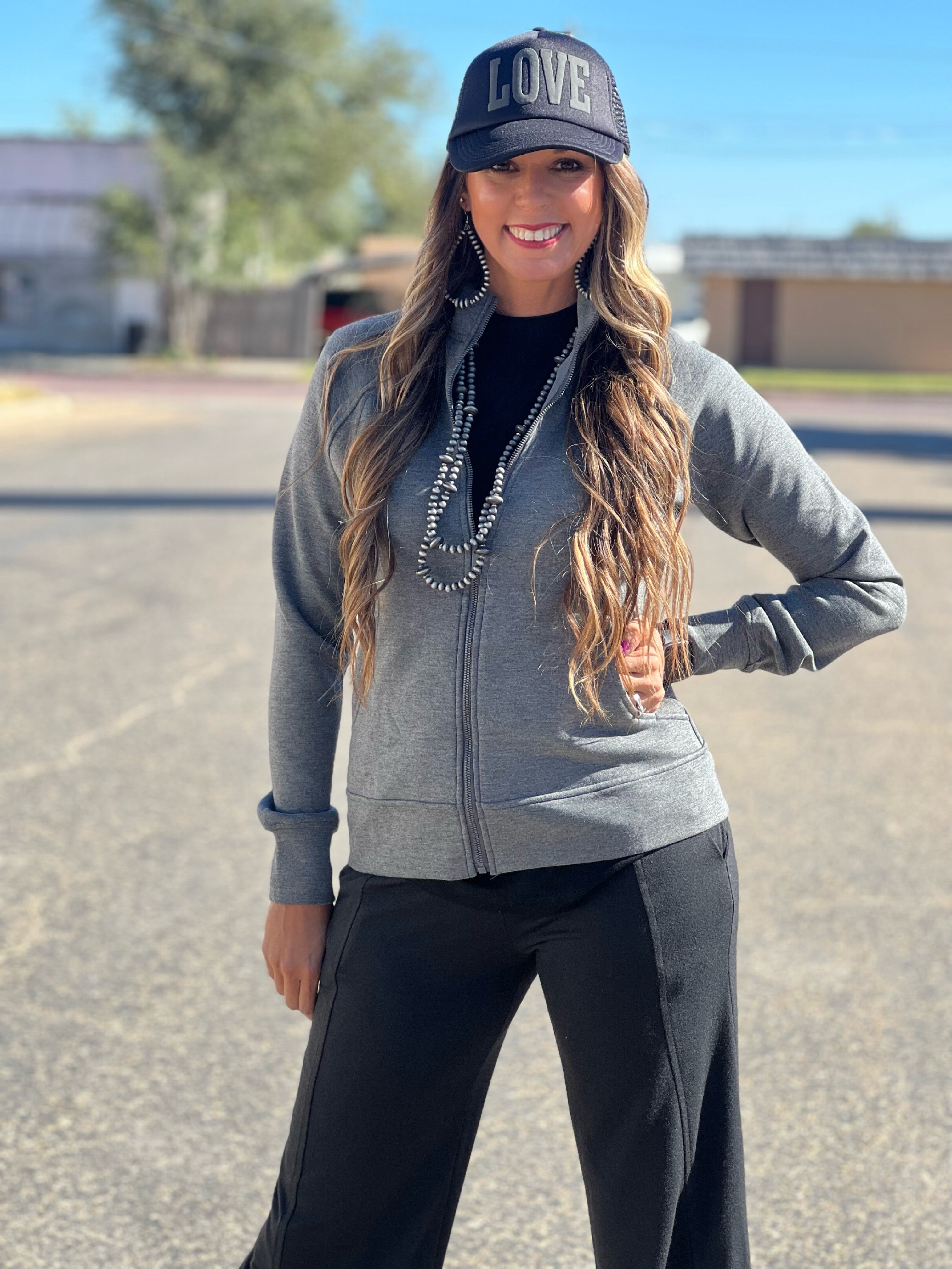 Grey workout shop jacket