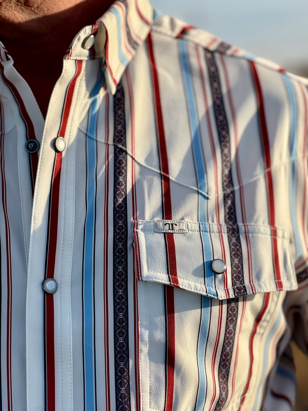 Brooks Red, White & Blue Striped Men's Shirt by Ferrell