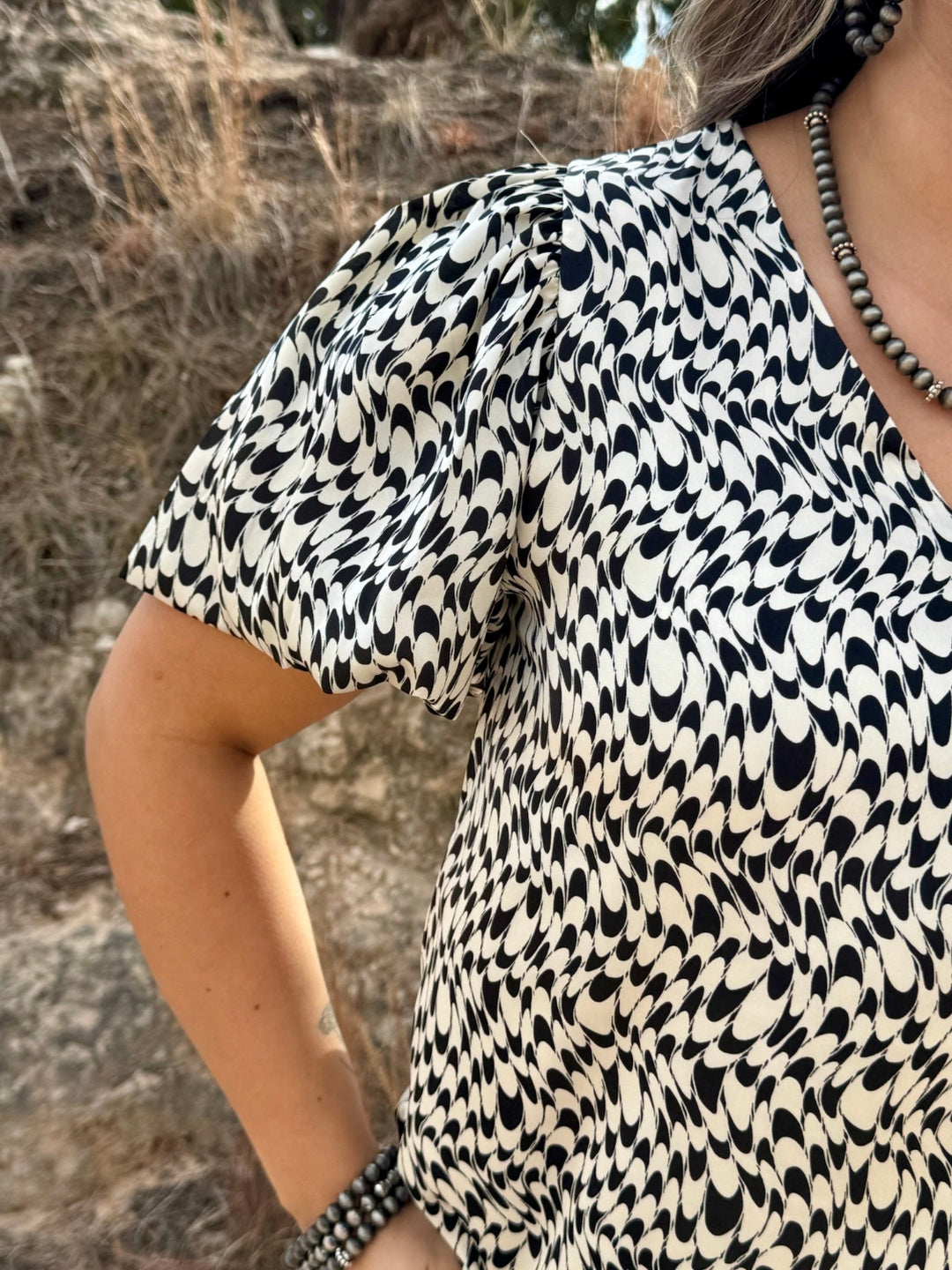 Bethany Black & Cream Blouse