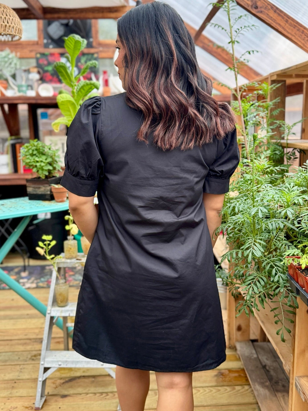 Julia Puff Sleeve Button Dress