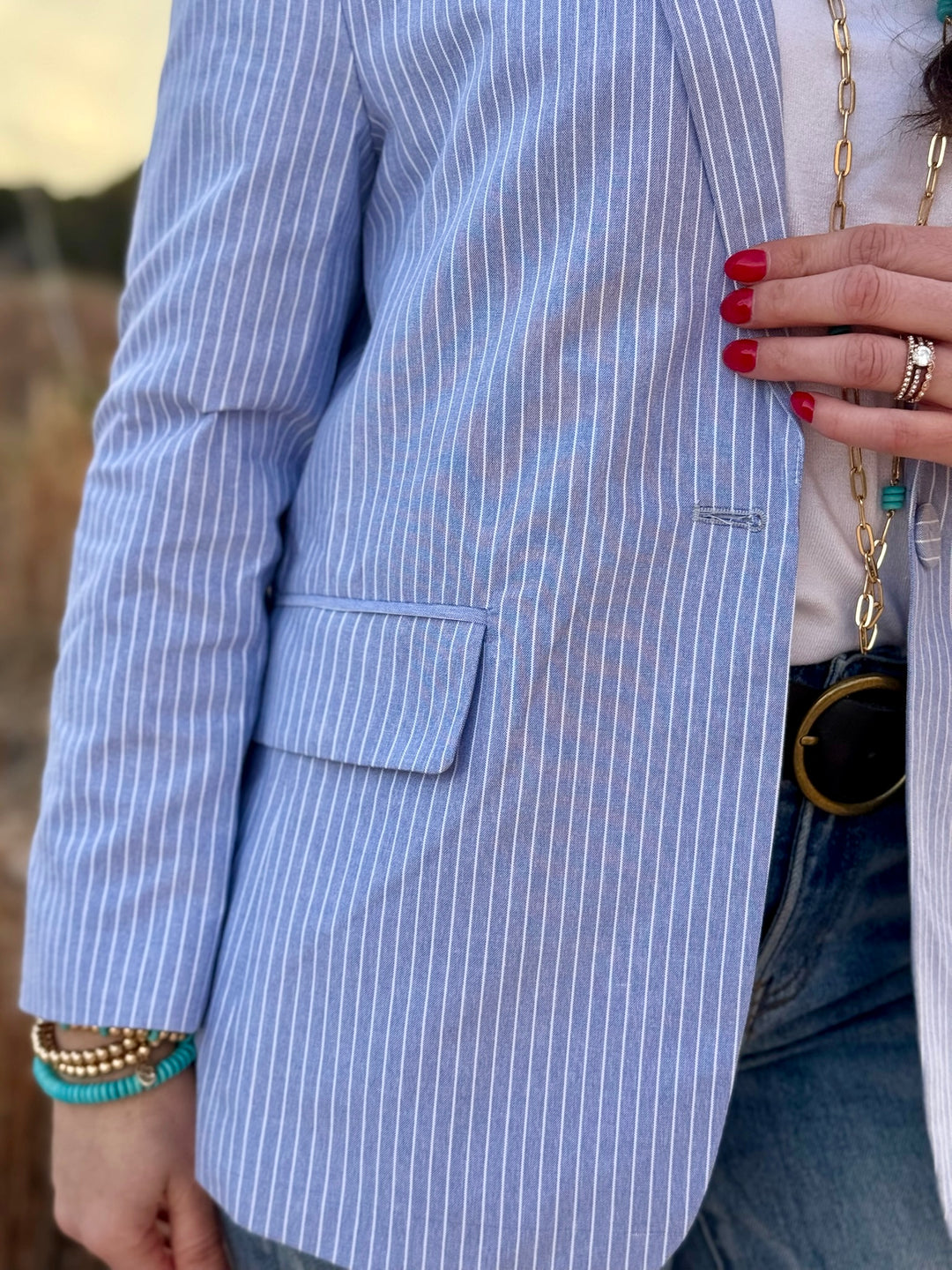 Skies Are Blue Pinstripe Blazer