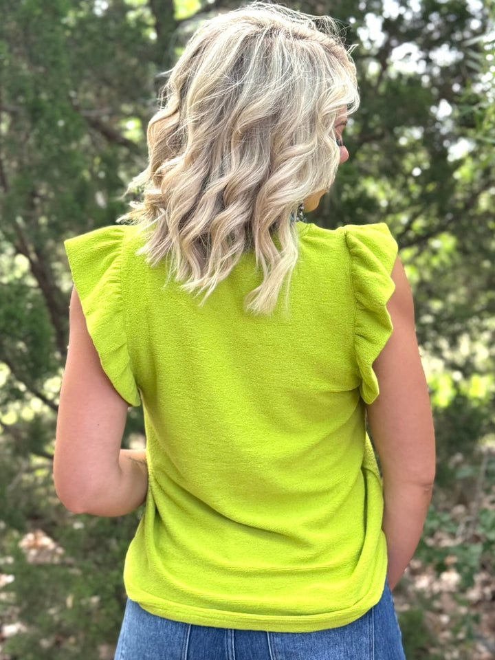 Glow Get Em Ruffle Sleeve Top