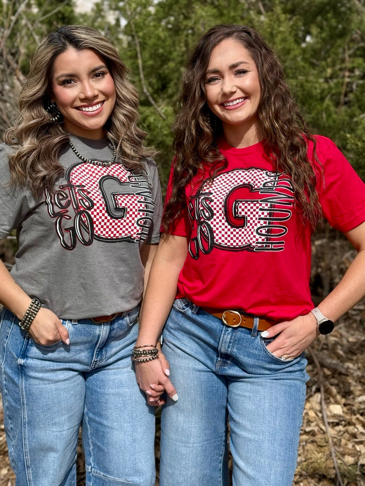 Checkered Let's Go Hounds Graphic Tee