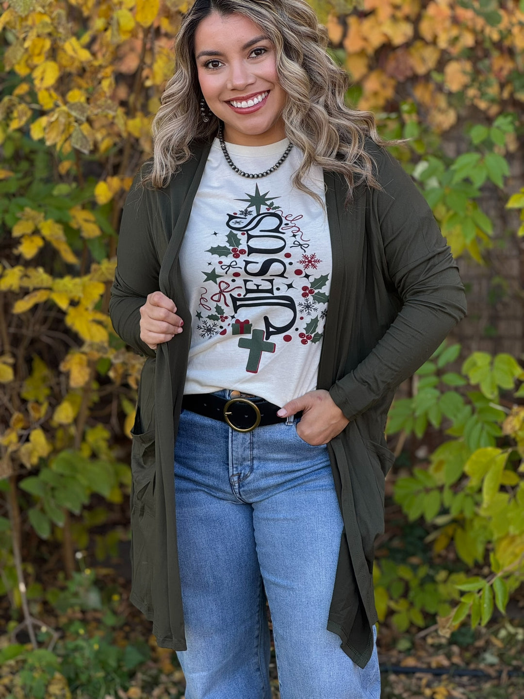 Jesus Christmas Tree Graphic Tee by Texas True Threads