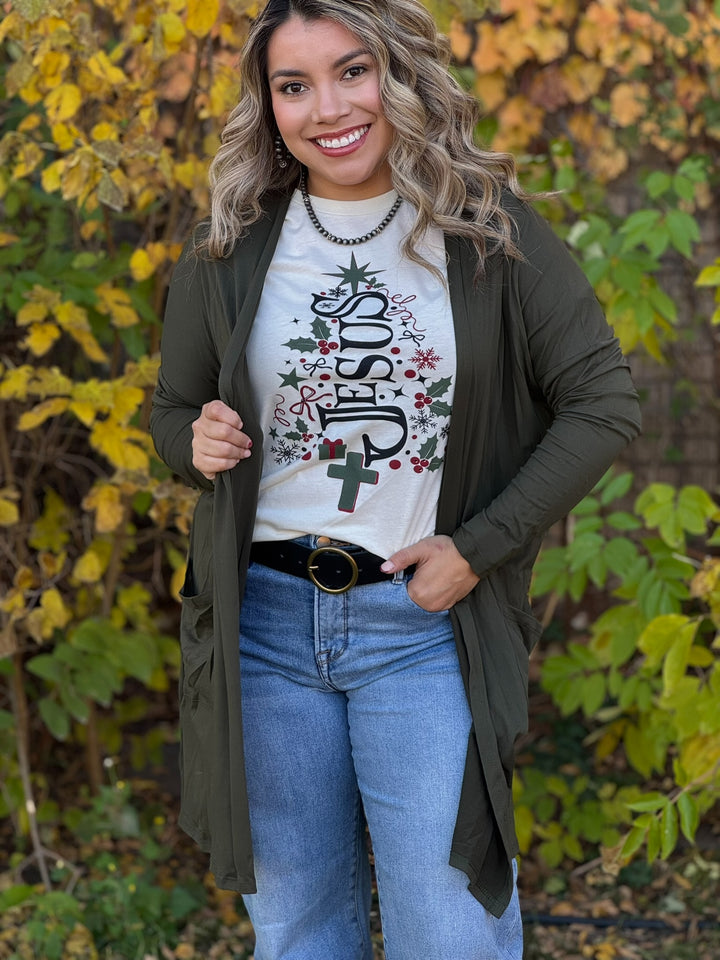 Jesus Christmas Tree Graphic Tee by Texas True Threads