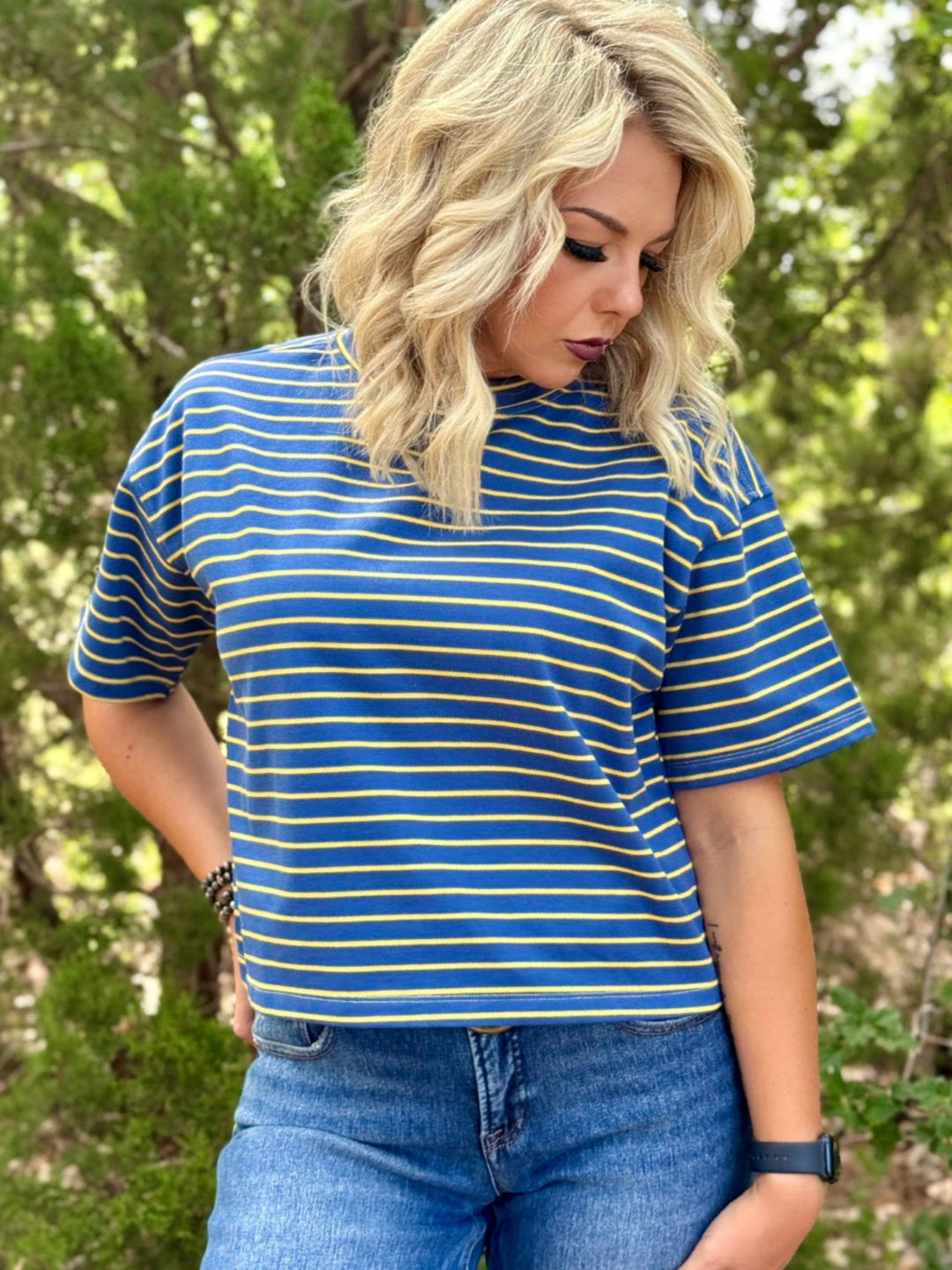 Busy Bee Yellow Stripe Top