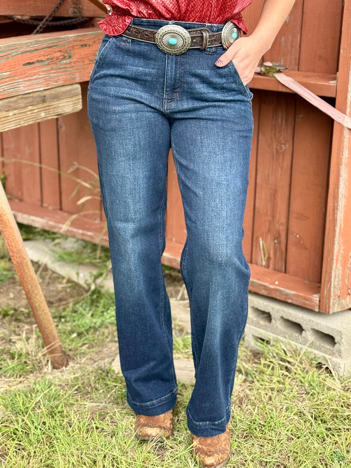 Kate Dark Wash Trouser by Judy Blue