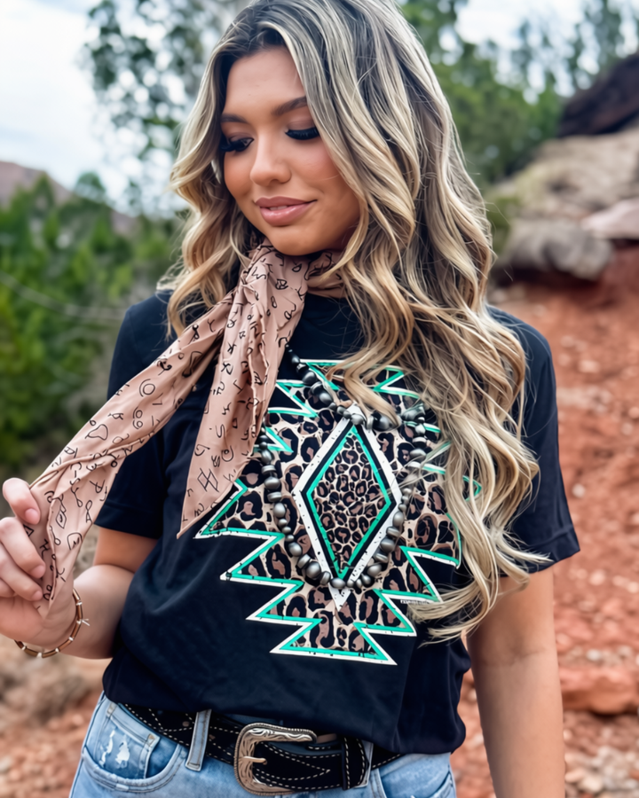 Leopard Aztec Graphic Tee by Texas True Threads