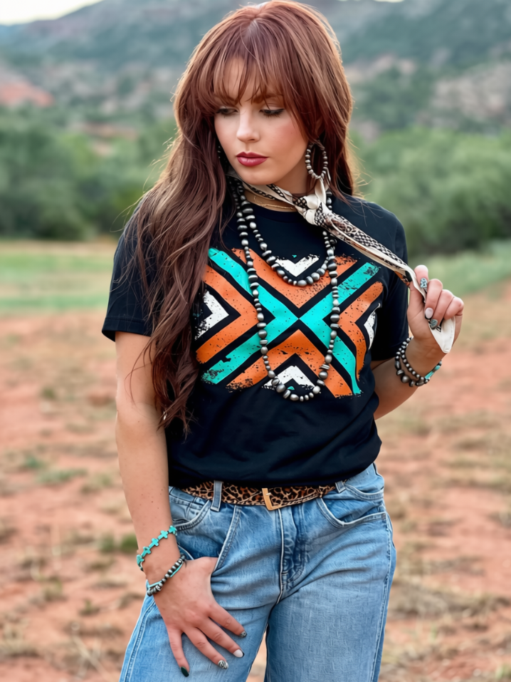 Wynonna Aztec Graphic Tee by Texas True Threads