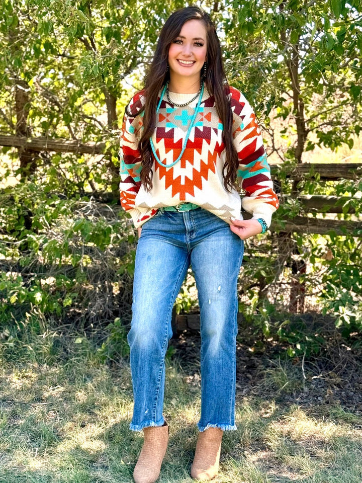 Dallyn Cream Aztec Sweater