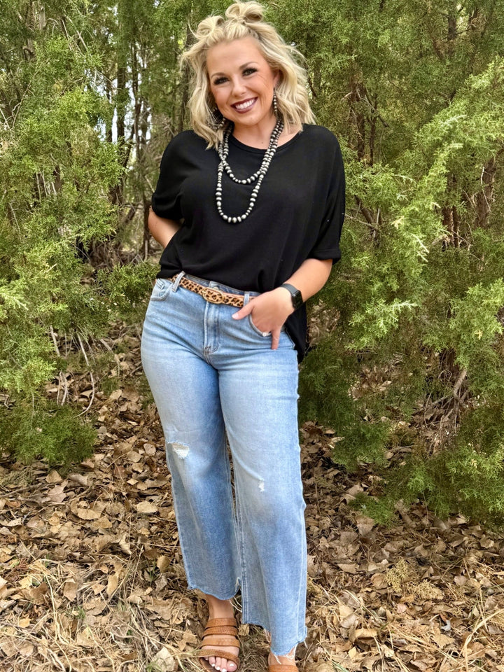 Madeline Black Knit Top