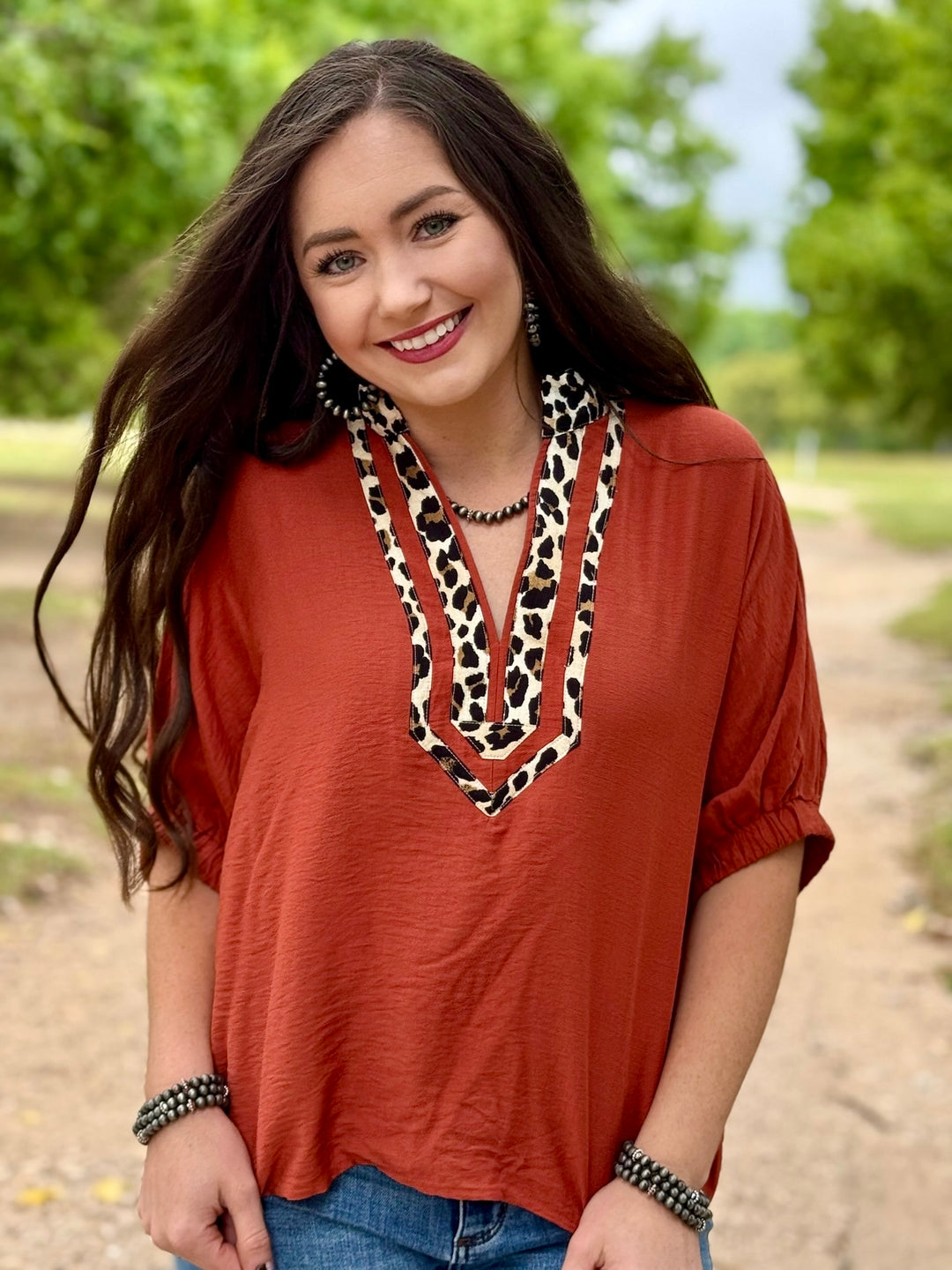 Kailey Rust & Leopard Top