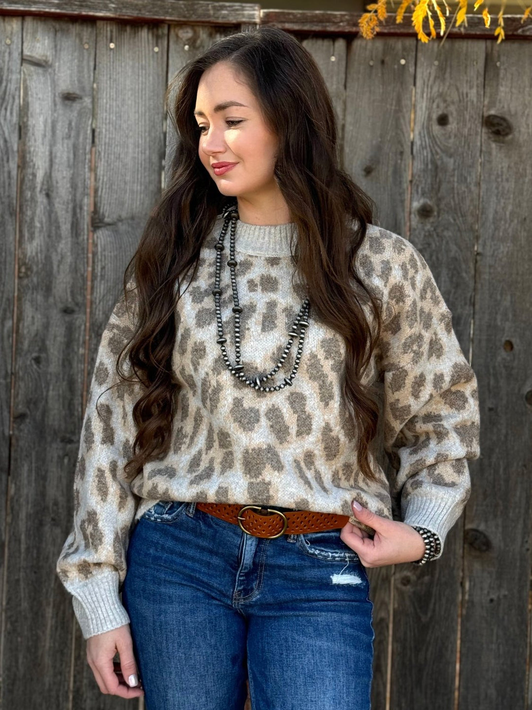 Libby Tan Leopard Sweater