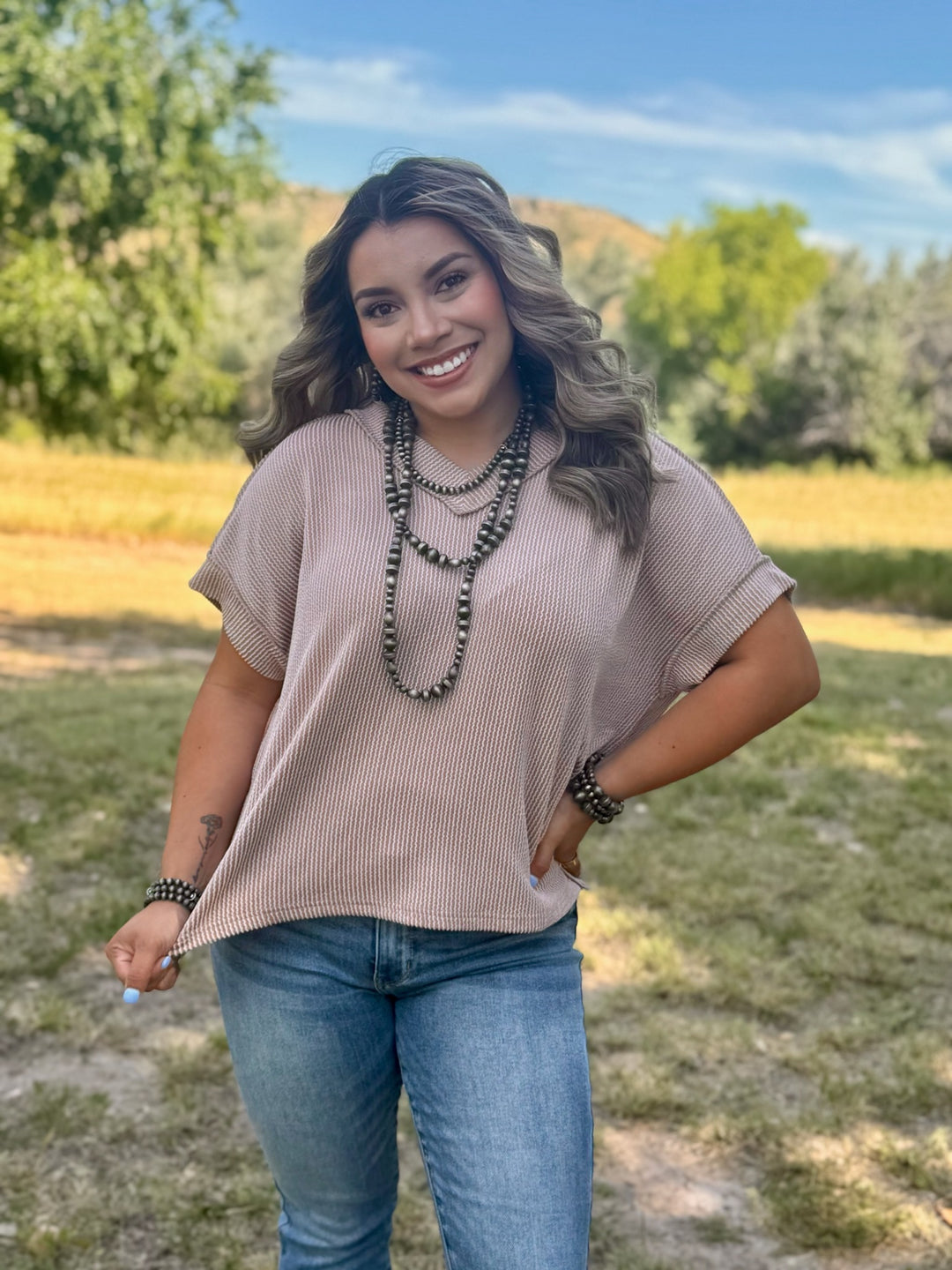 Rayna Tan Ribbed Top