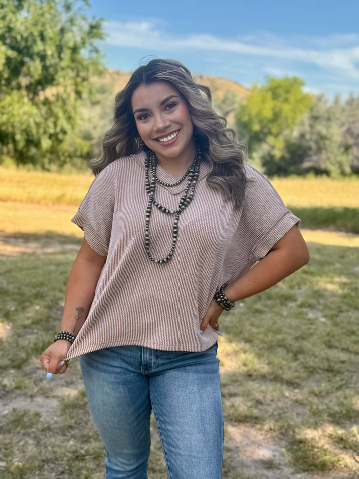 Rayna Tan Ribbed Top