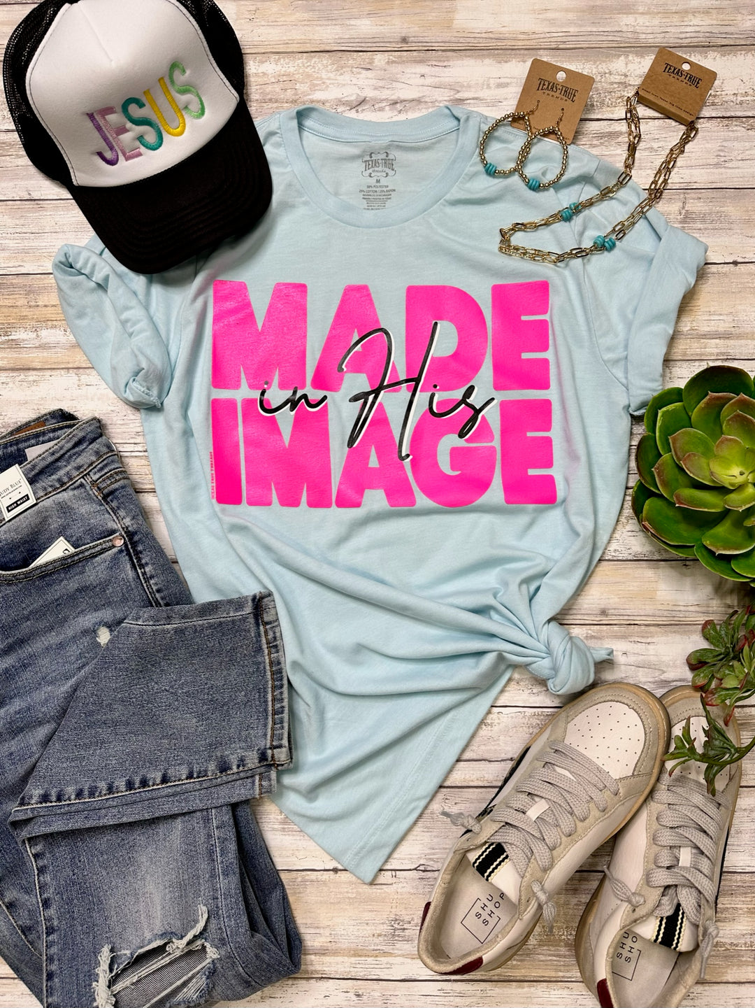 Made in His Image Blue Graphic Tee by Texas True Threads