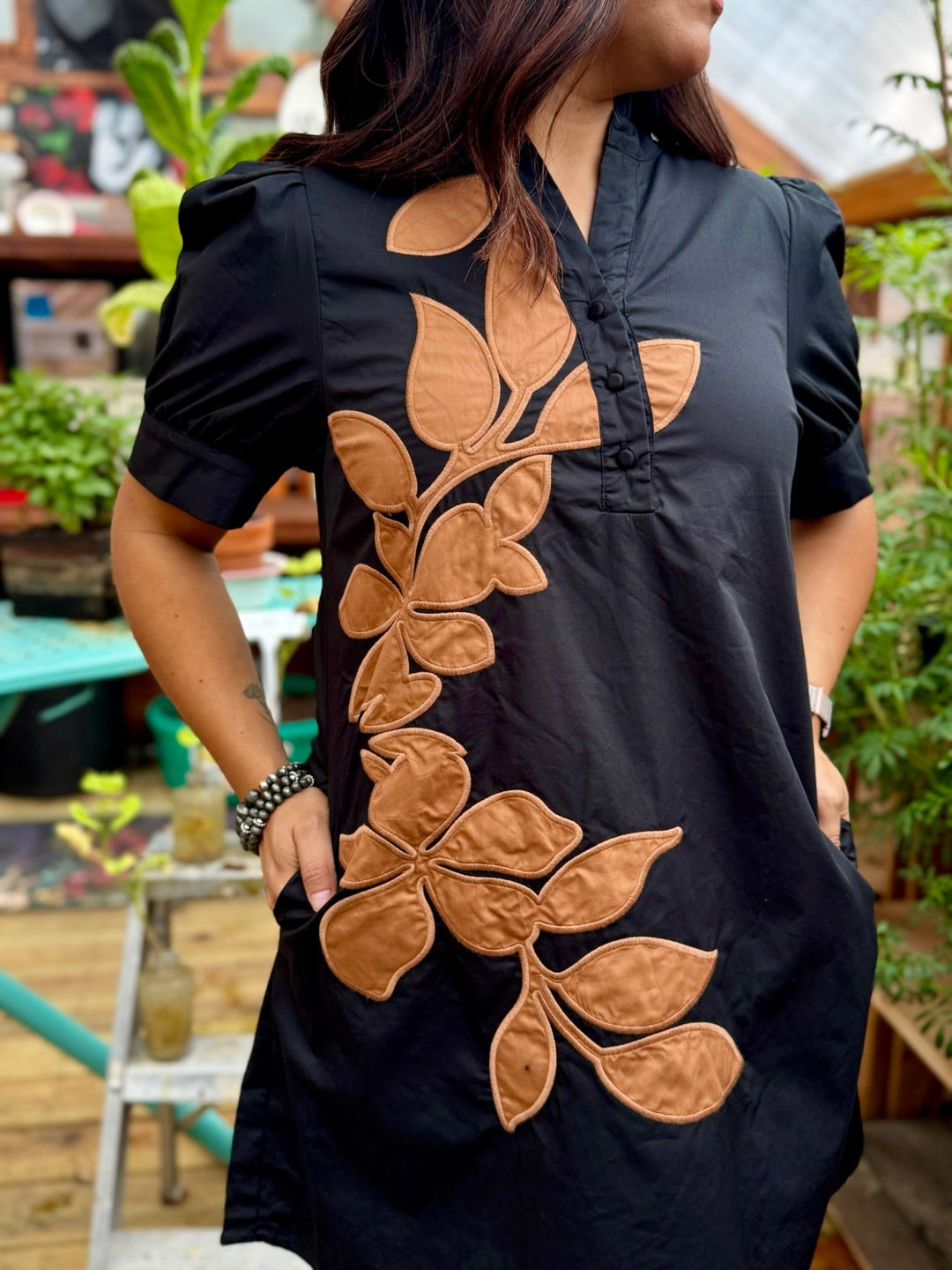 Julia Puff Sleeve Button Dress