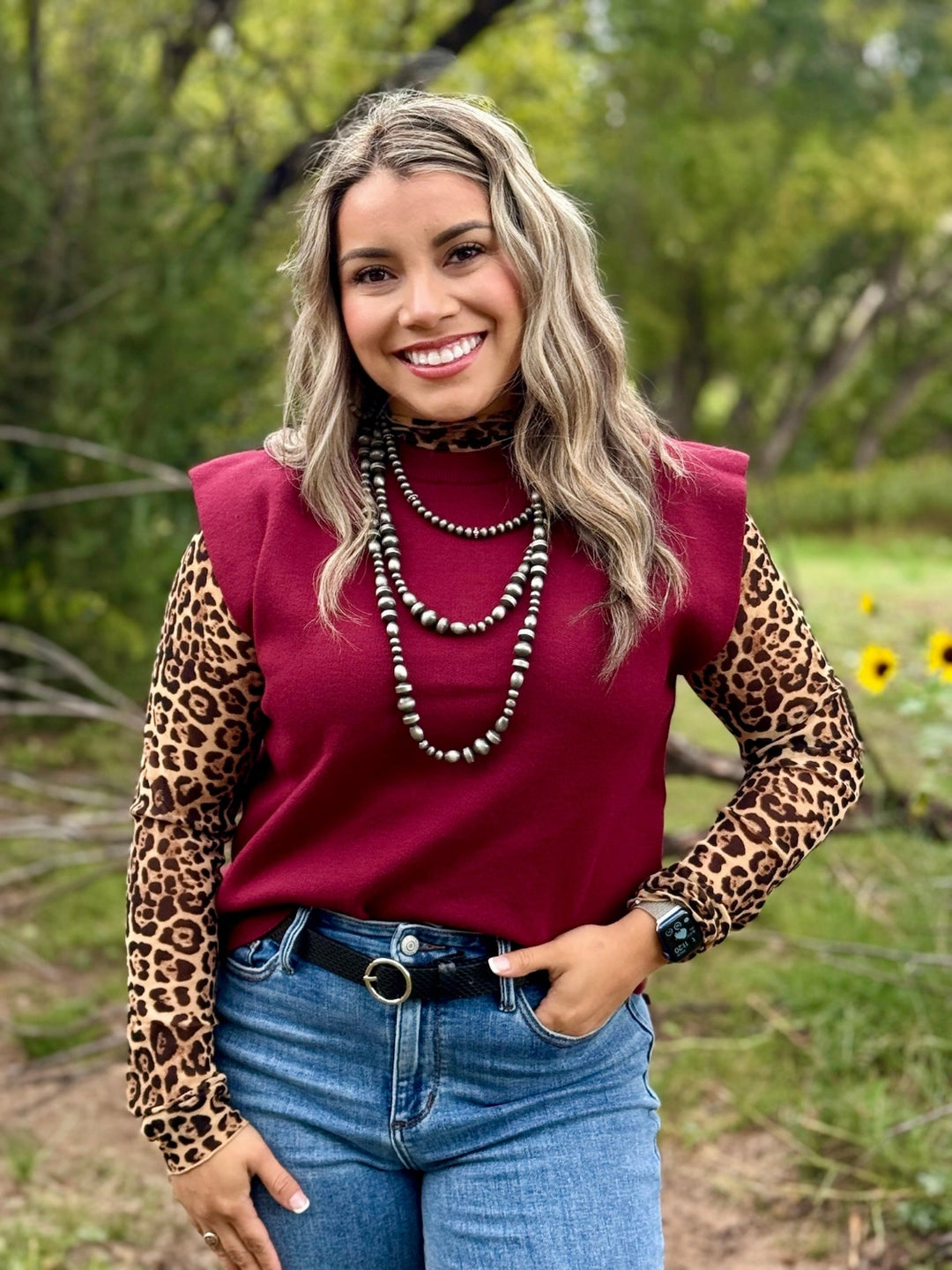 Hollyn Leopard Mesh Top
