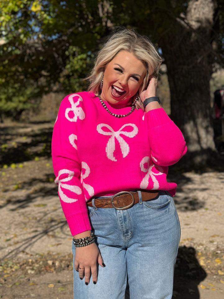 Pink Bow Sweater