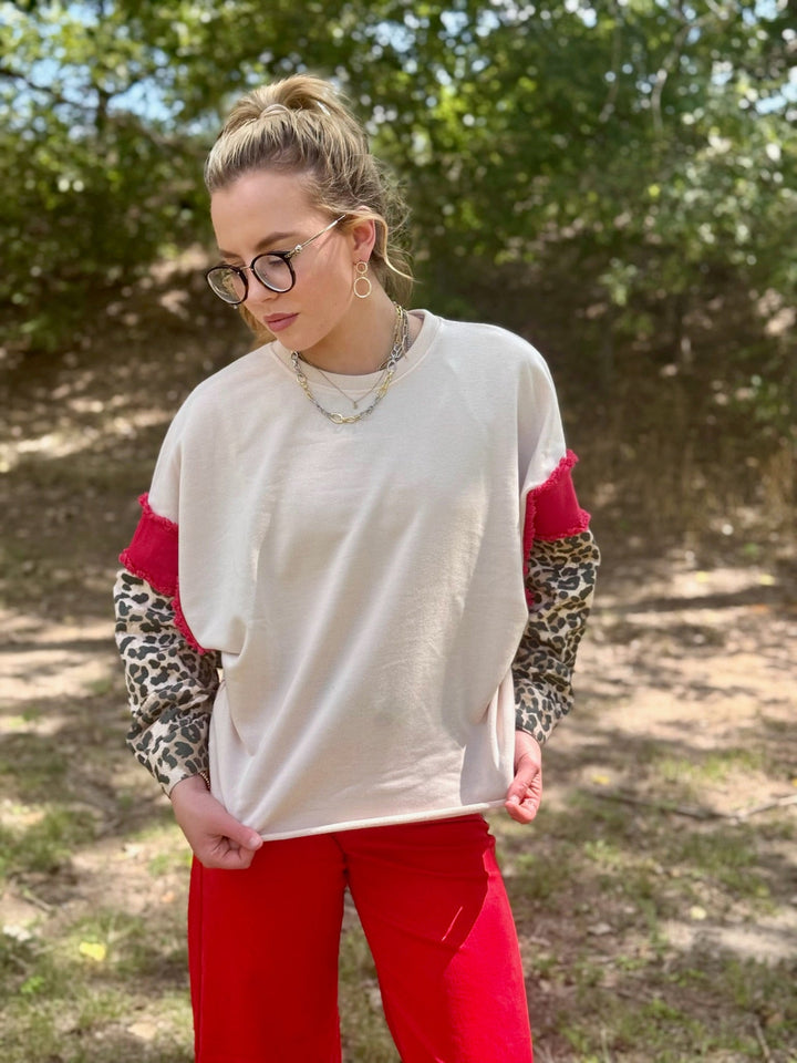 Wild & Free Leopard Long Sleeve Top