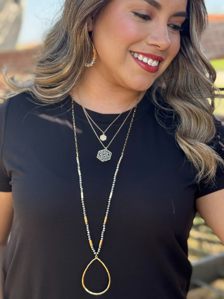 Ingram Gold Chain with Teardrop Necklace