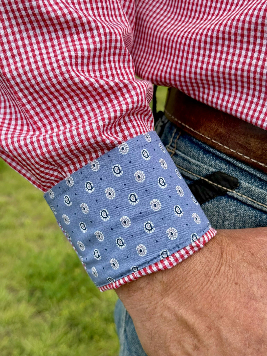 Dane Red Checkered Wrinkle Free Classic Fit Shirt by Ariat