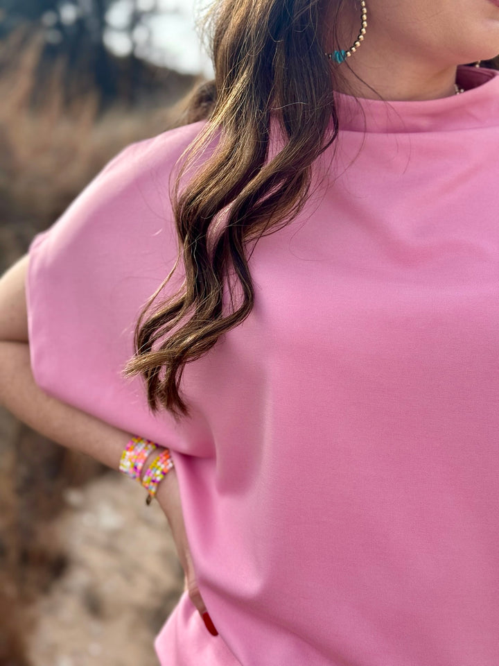 Joleen Pink Scuba Knit Top