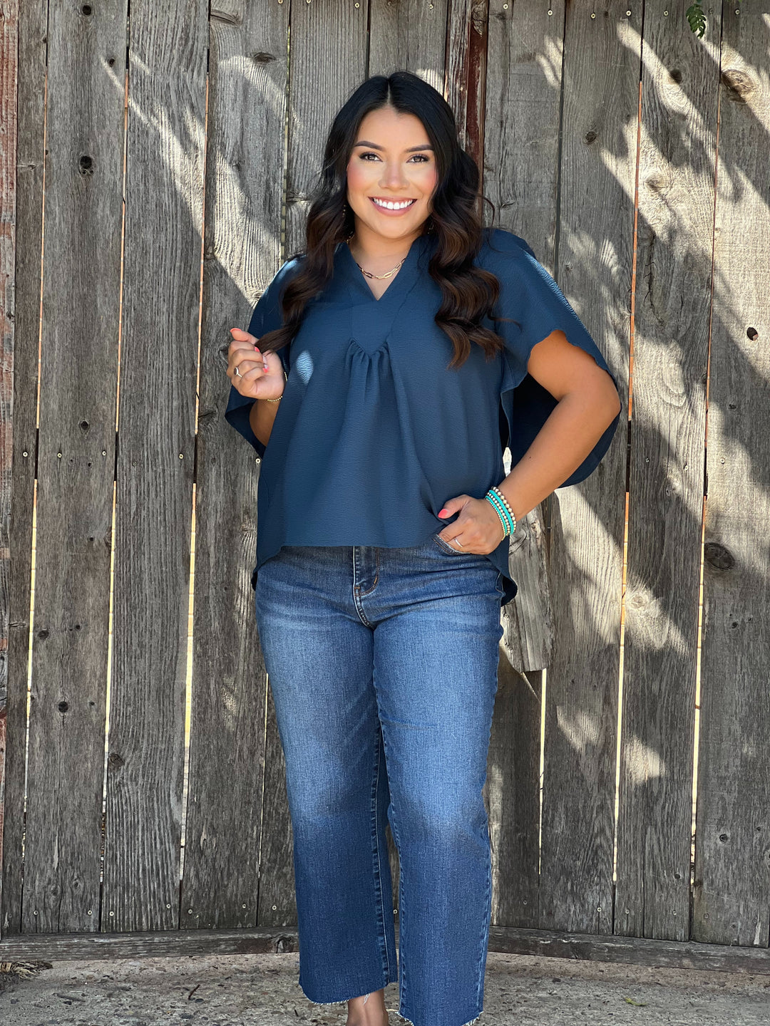 Tinlee Dark Teal Blouse