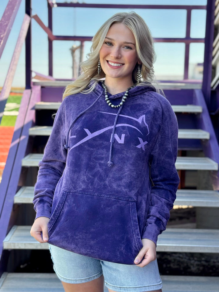 Lynx Purple Vintage Wash Hooded Pullover