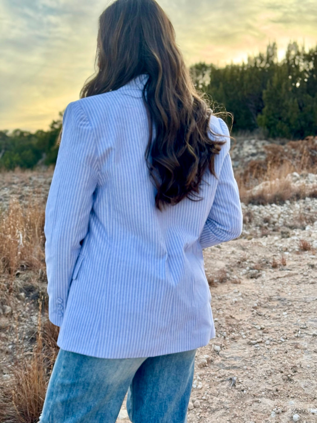 Skies Are Blue Pinstripe Blazer