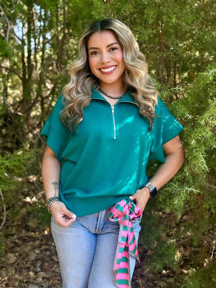 Maggie Green 1/4 Zip Top