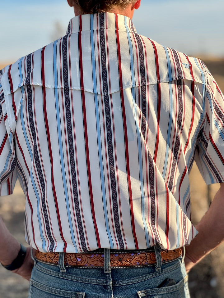 Brooks Red, White & Blue Striped Men's Shirt by Ferrell