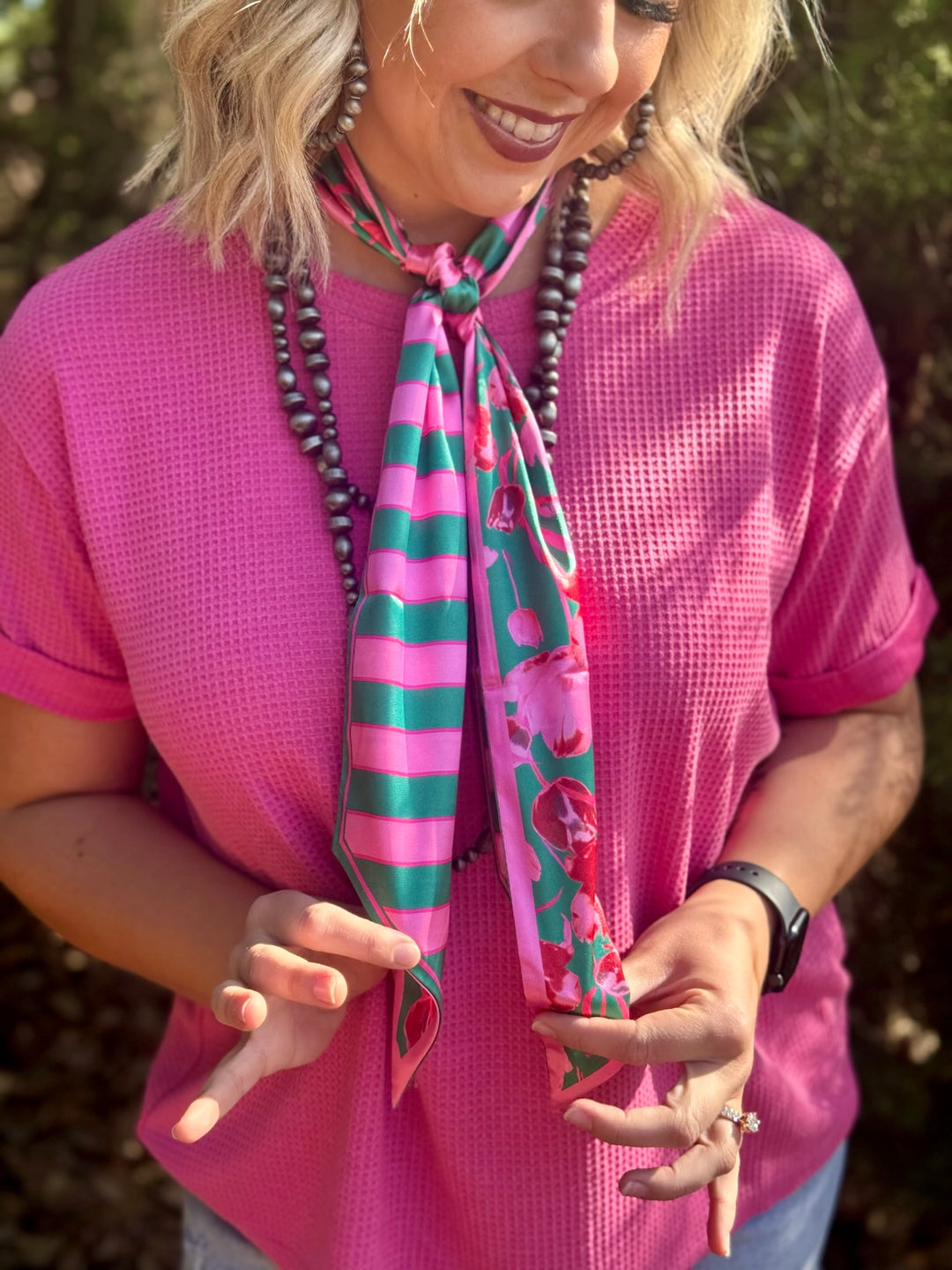 Shae Pink Waffle Knit Top