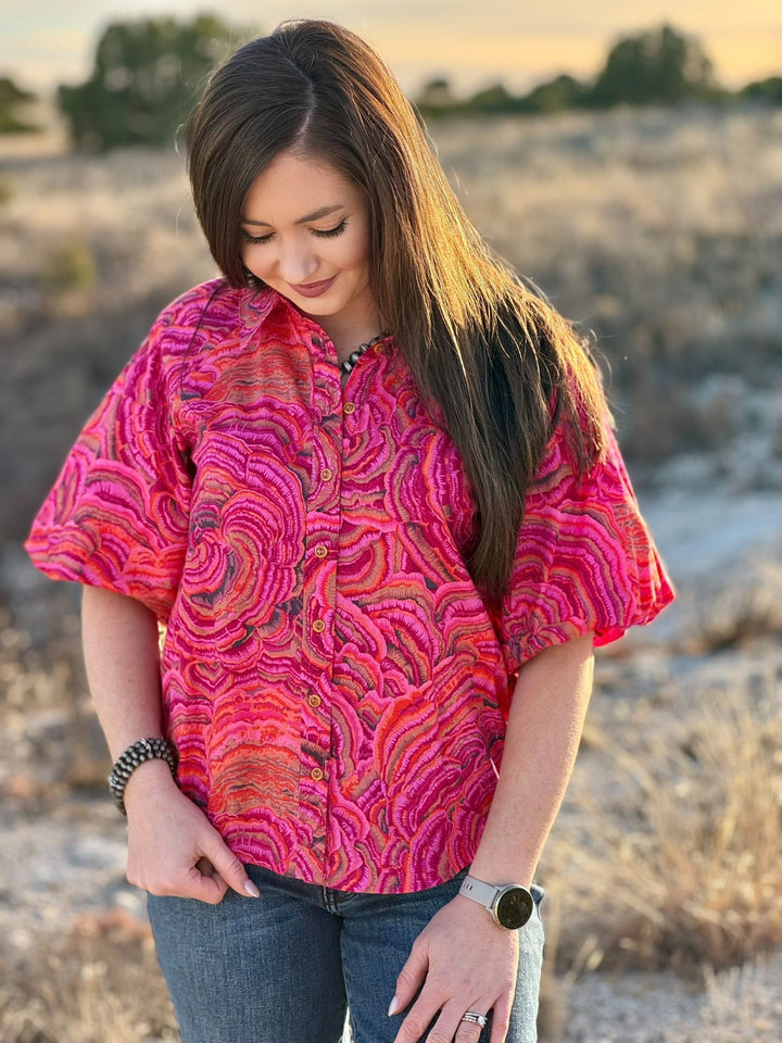 Taryn Pouf Sleeve Campshirt by Ivy Jane