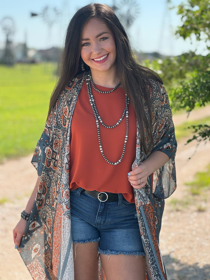 Florence Rust Short Sleeve Blouse