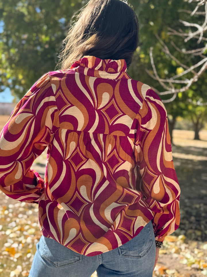 Jodi Plum & Rust Top