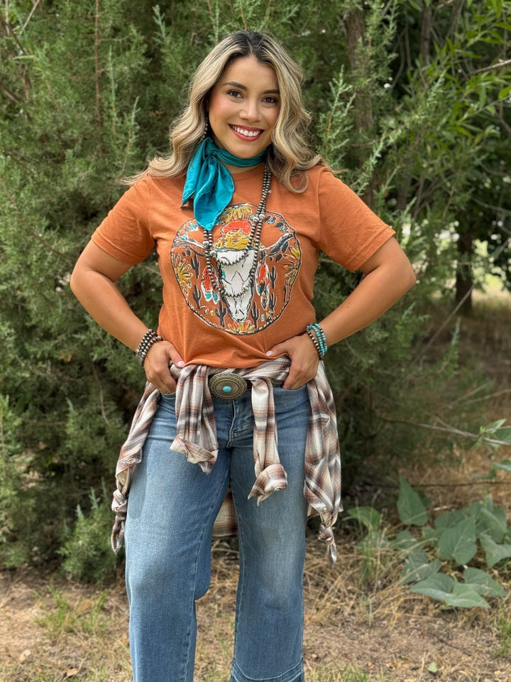 Callie's Western Skull Graphic Tee by Texas True Threads