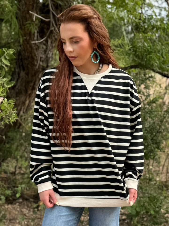 Reagan Black & Cream Top